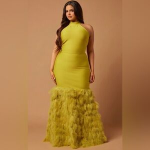 Beautiful Lime feather dress